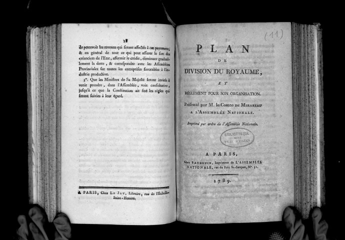 Plan de division du royaume et règlement pour son organisation, par M. le comte de Mirabeau