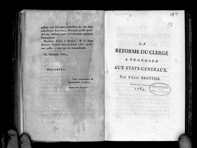 La Réforme du clergé à proposer aux Etats-Généraux, par l'abbé Brottier