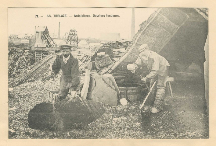 56. Trélazé. Ardoisières. Ouvriers fendeurs