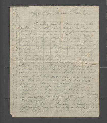 Souvenirs d'Eugène Thibaudeau conservés par Christian Fournier