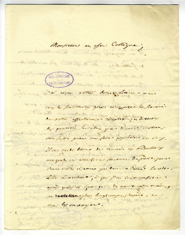 Correspondance de G. Duvernoy avec Pierre-Jean David d'Angers