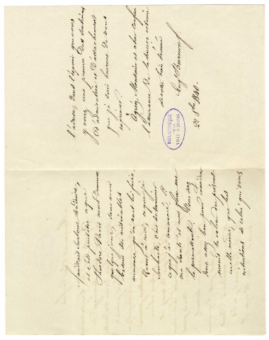 Correspondance de Eugène Burnouf, et L. Delisle, née Burnouf [à Pierre-Jean David d'Angers]