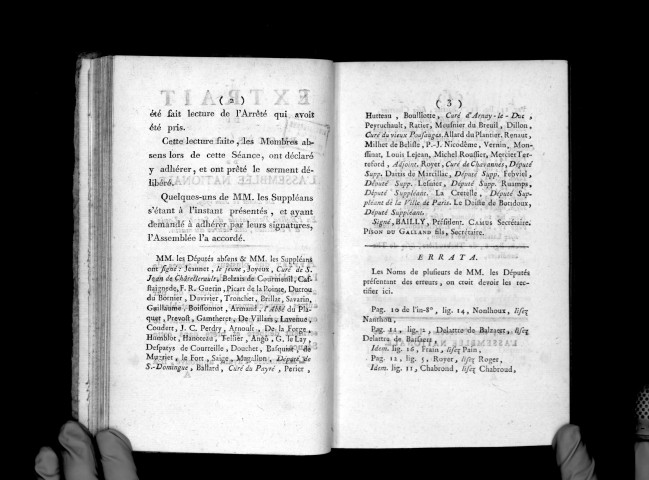 Extrait du procès-verbal de l'Assemblée nationale, du lundi 22 juin 1789. En l'église paroissiale de Saint-Louis, à Versailles, dix heures du matin