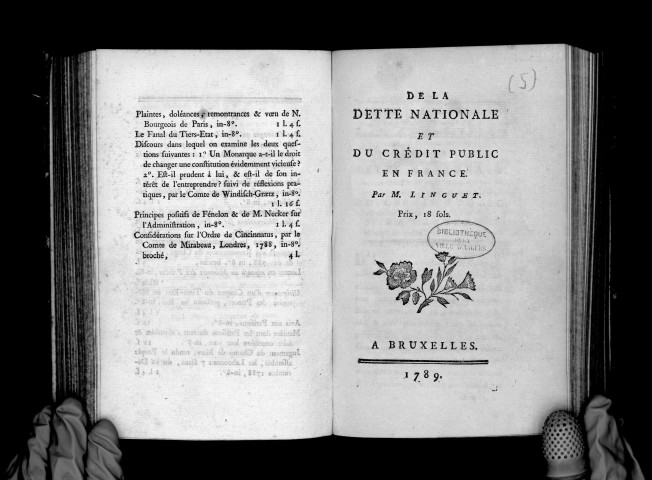 De la dette nationale et du crédit public en France. Par M. Linguet