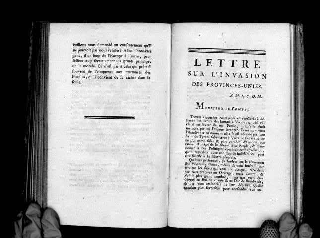 Lettre sur l'invasion des Provinces-Unies, à M. le comte de Mirabeau, et sa réponse