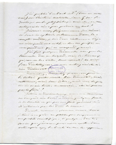 Correspondance de Félix Archimède Pouchet [à Gaudichaud]