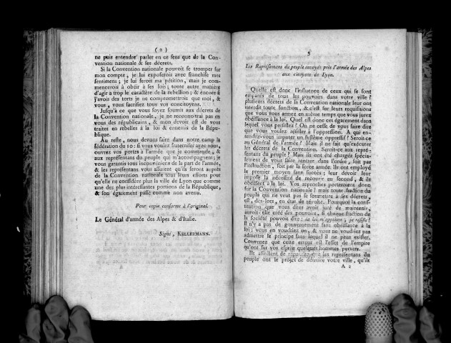 Lettre du général Kellermann aux administrateurs de Lyon