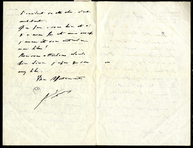 Lettres d'Auguste Convers, directeur de la Manufacture d'orgues Aristide Cavaillé-Coll à Jean Huré