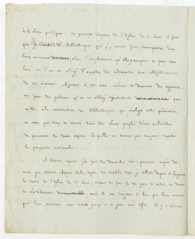 Correspondance de Ameilhon, commissaire du département aux bibliothèques nationales [à Lakanal]