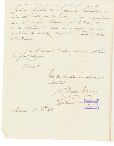 Brayer, bibliothécaire à Soissons