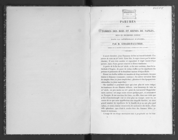 Parures des tombes des rois et reines de Naples, ducs et duchesses d'Anjou, dans la cathédrale d'Angers