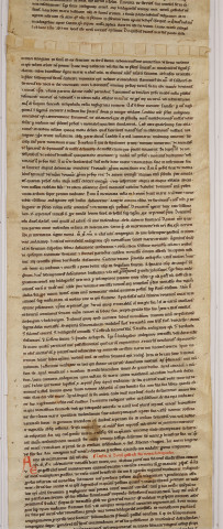 Cartulaire de l'abbaye de Notre-Dame du Ronceray, en six rouleaux opisthographes. « Primus rotulus » : longueur 5,448 m, largeur 0,300 m. Cent chartes, dont table en tête.