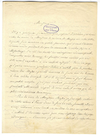 Correspondance du docteur Nieder avec Pierre-Jean David d'Angers