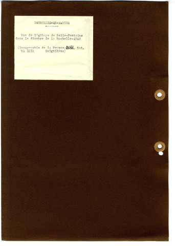 [Photographies des monuments du] Diocèse d'Angers : Bellefontaine - Breuil-Bellay