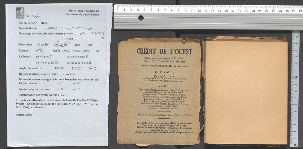 Catalogue de la 43e exposition des Amis des arts d'Angers, 1938-1939