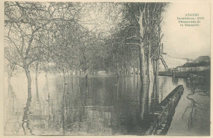 Angers. Inondations 1910. Promenade de la Baumette