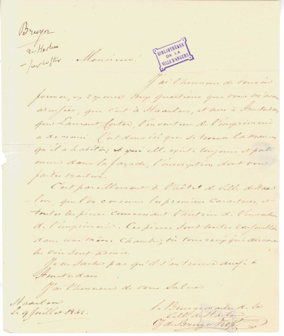 Bruyn, bourgmestre de la ville de Haarlem