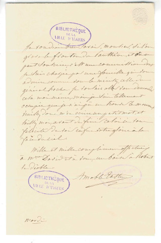 Correspondance d'Amable Tastu avec Pierre-Jean David d'Angers