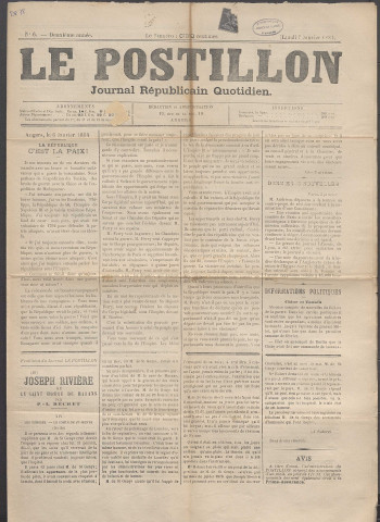 Le postillon. 7 janv. 1884 (2e année, n° 6)