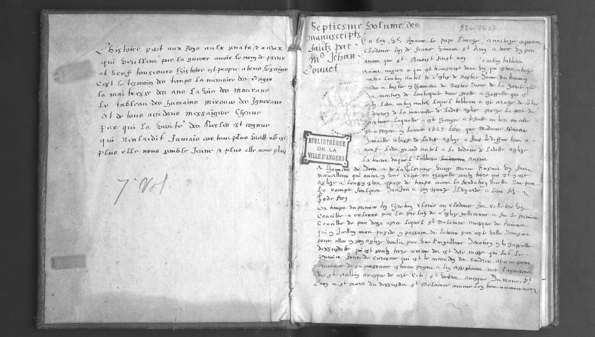Vol. VI. Notes historiques diverses, commençant à l'année 1307 (histoire de France et d'Anjou)
