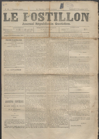 Le postillon. 21 déc. 1883 (1re année, n° 59)