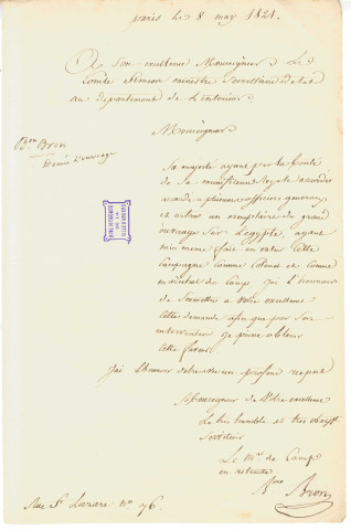 Bron (baron), maréchal de camp