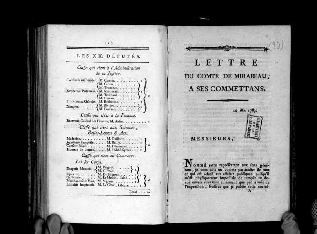 Lettre du comte de Mirabeau à ses commettans