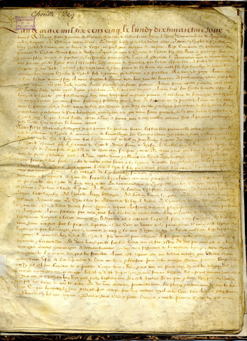 Preuves de noblesse faites au nom de Charles de Cherité, le 18 avril 1605, par-devant François de Marans, chevalier de l'ordre de Malte, commandeur de l'hôpital ancien d'Angers, et Olivier d'Escoublanc, aussi chevalier dudit ordre