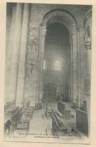 Eglise de Cunault (M-et-L). Peintures St-Christophe, St-Sebastien, St-Germain