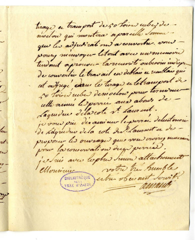 Correspondance de Lamande [à M. Cachin à Honfleur]