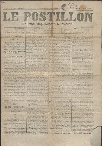 Le postillon. 14 avril 1884 (2e année, n° 103)