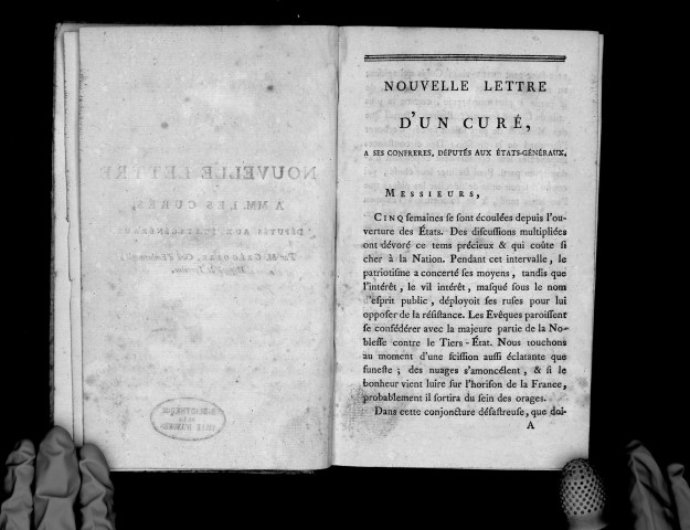 Nouvelle lettre d'un curé à ses confrères députés aux Etats-Généraux, par M. Grégoire