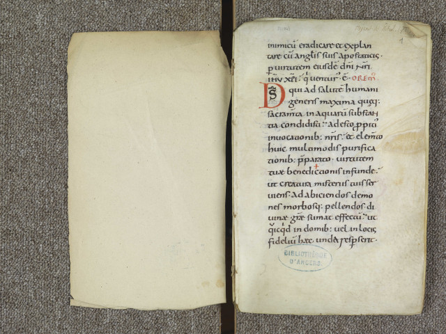 Fragment d'un rituel : office des morts, extrême-onction, etc.