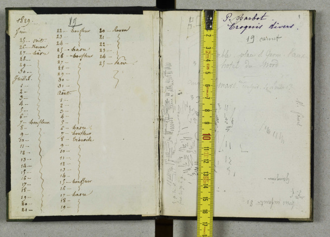 19 - Album : croquis divers : animaux, oiseaux, banques