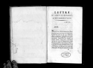 Lettre du comte de Mirabeau à ses commettants
