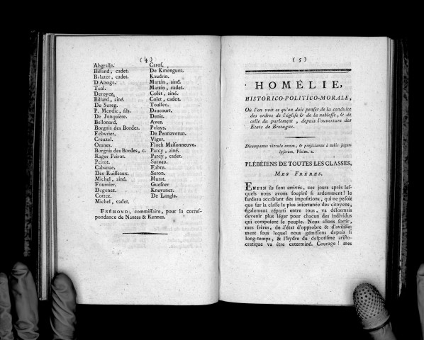 Pièces intéresantes, tant imprimées que manuscrites, d'un breton roturier de Rennes, envoyées à son ami, député du tiers, présent à Paris, le 3 février 1789