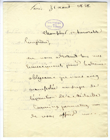 Correspondance de Charles Dupin avec Pierre-Jean David d'Angers