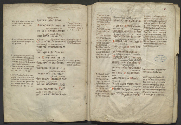 Fragment des Psaumes, avec gloses marginales et intralinéaires (XIIIe siècle)