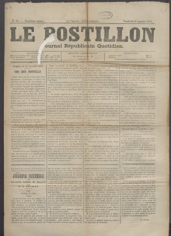 Le postillon. 25 janv. 1884 (2e année, n° 24)