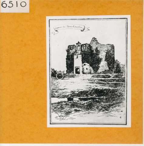 Andrezé : Château des Hayes, ruines (Atlas Célestin Port, planche 52, gravure)