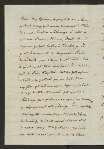 Notice biographique manuscrite sur le statuaire Landolin Ohmacht