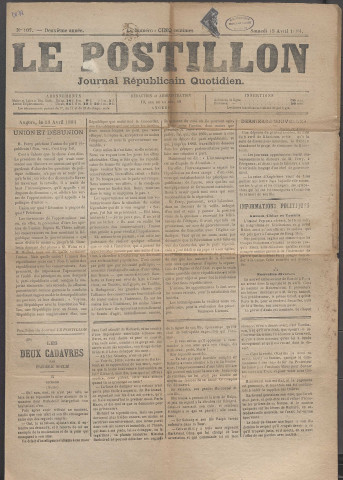 Le postillon. 19 avril 1884 (2e année, n° 107)