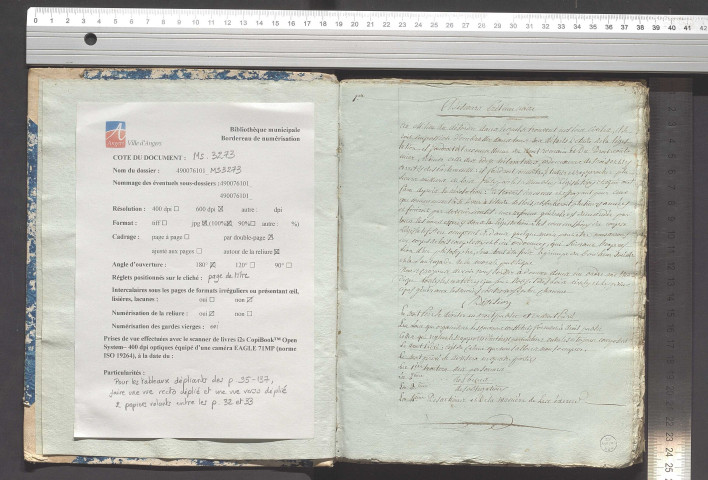 Cours de législation, professeur Mr Dubois, Angers, an IX