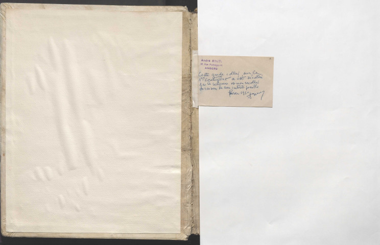 « Le mémorial et second chartulaire de l'abbaye et moustier monsieur sainct Nicolas-lez-Angers, ordre Sainct-Benoist, escript soubz le règne de Louis XIII, roi de France et de Navarre, et de messire Guillaume Fouquet de la Varenne, évesque d'Angers et abbé de ladicte abbaye Saint-Nicolas, par la diligence de Laurens Le Peletier, licentié en droict canon, humble religieux et prieur claustral de ladicte abbaye, le XIXe jour de may, l'an de grâce mil six cens dix neuf »