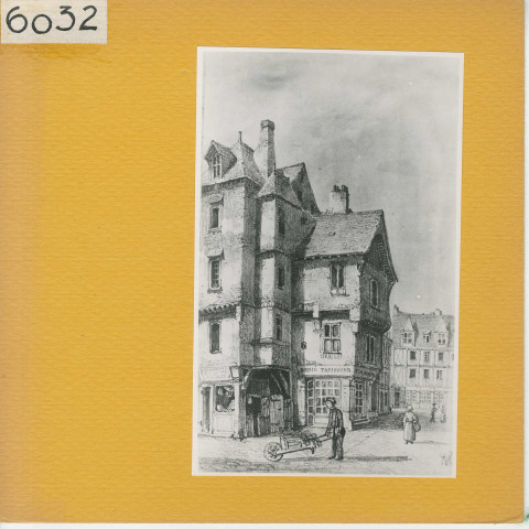 Angers : Place du Pilori (dessin de Tardif Desvaux en 1840)