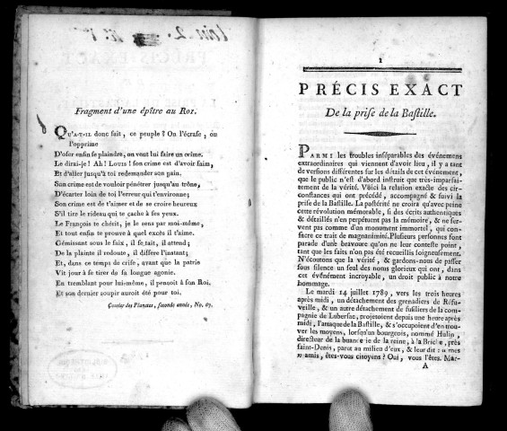 Précis exact sur la prise de la Bastille