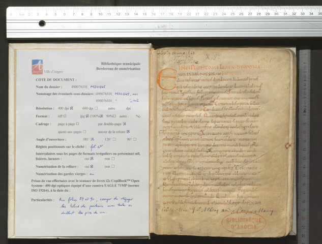 Autre copie partielle du recueil d'Eusebius Emisenus, renfermant 10 homélies pour les moines, 12 pour la Pâques, celle « De latrone beato », 2 « De symbolo », et l' « Omelia de Trinitate generalis ». En garde, fragment d'un lectionnaire du Xe siècle