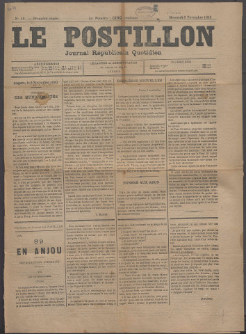 Le postillon. 9 nov. 1883 (1re année, n° 19)