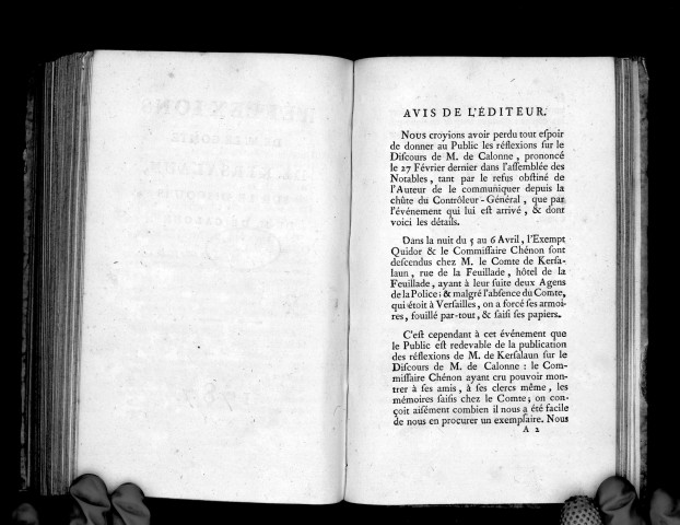 Réflexions de M. le comte de Kersalaun, sur le discours de M. de Calonne