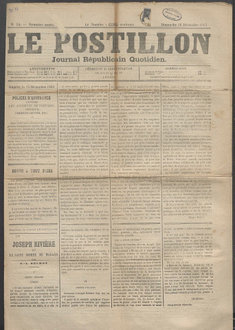 Le postillon. 16 déc. 1883 (1re année, n° 54)